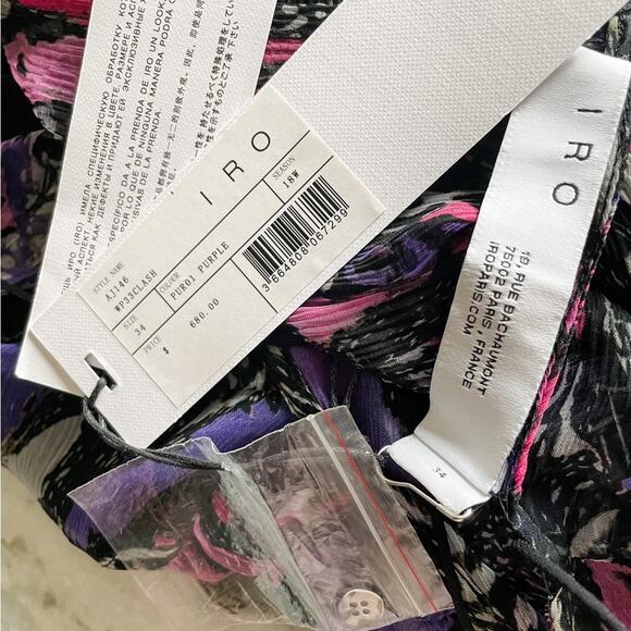 IRO Clash Floral Chiffon Ruffle Mini Dress size FR 34 / US XS 2 - Picture 11 of 16